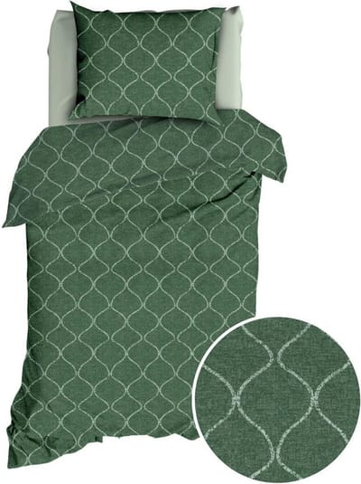 Romanette Murad Dekbedovertrek - Eenpersoons - 140x200/220 cm - Forestgreen