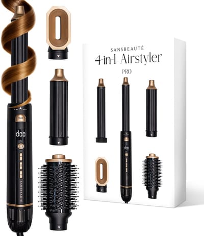 Sansbeauté® 4-in-1 Airstyler - Multistyler - Hairwrap - Föhnborstel Kort Haar - Haarkruller - Haarstyler - Haardroger - Warmteborstel - Krulborstel - Krultang - Haarstijler - Hairwrap - Stijlborstel - 5 in 1 Hairstyler