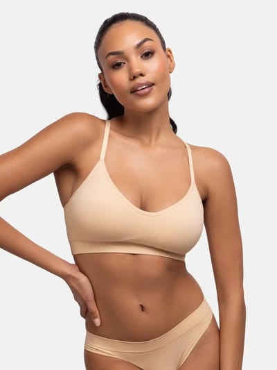 Dorina Bralette met vulling - Revive - Bh topje met spaghetti bandjes zonder beugel - XL - Zwart