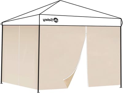 Paviljoen zijpanelen - Tentwanden Partytent - Tuinfeest Bescherming - Waterdicht Polyester PA-coating - 290 x 200 cm - Taupe