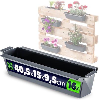 Veere bloempot voor europallets 40,5 cm antraciet 16 st.