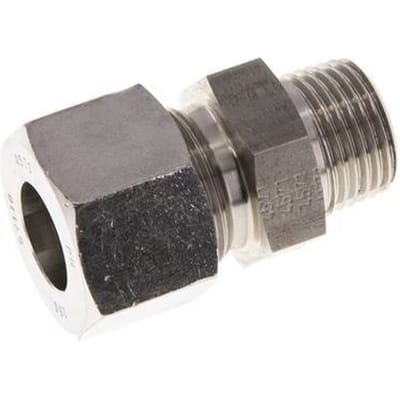 16L & R1/2'' RVS Rechte Snijringkoppeling Buitendraad 400bar ISO 8434-1