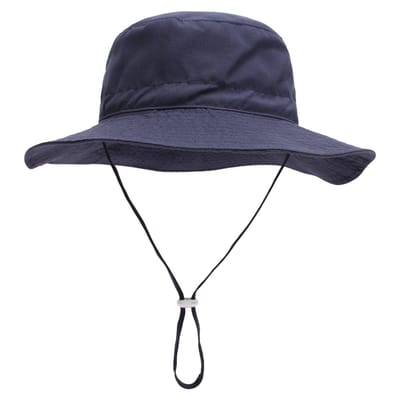 Baby zonnehoedje - 0-3 maanden baby zonnehoedje - baby zonnehoedje voor meisjes - baby strandhoedje met brede rand - baby bucket hat - unisex - hoofdomtrek 44-46 cm - zonnehoedje geschikt voor baby's en kinderen van 0-8 maanden - maat XS Donkerblauw