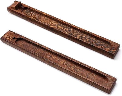 Houten Incense Stick Houder Set van 2 - Ideaal voor Meditatie, Yoga en Aromatherapie, Met Asopvang voor Binnen en Buiten