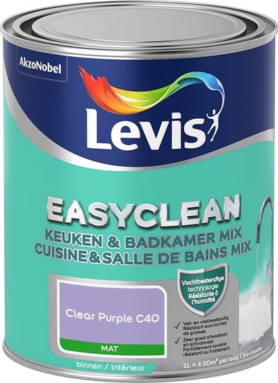 Levis - Easyclean Keuken & Badkamer Mix - Clear Purple C40 - Mengverf - 1 L