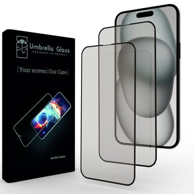 Umbrella Glass Screenprotector - Geschikt voor Apple iPhone 15 Plus / 16 Plus - Full Cover