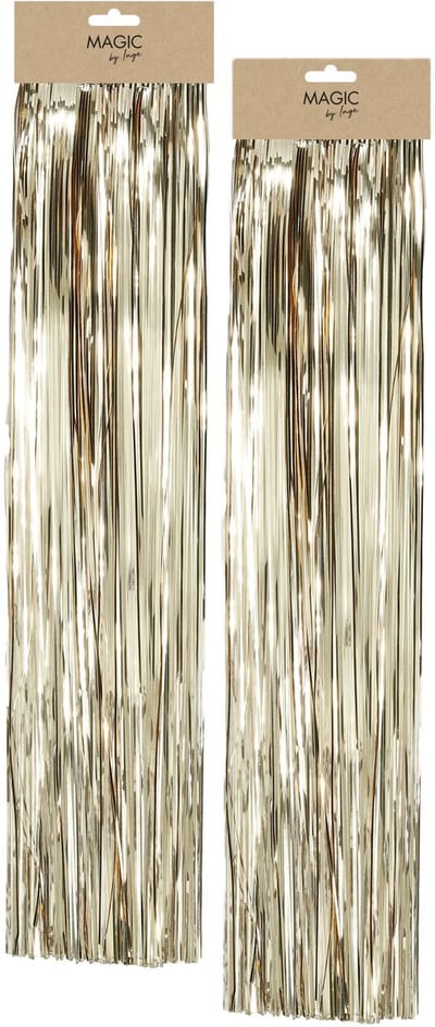 Inge christmas decor Engelenhaar - 2x - goud - 50 cm - lametta haar - folie - tinsel - kerstversiering - kerstboomversiering