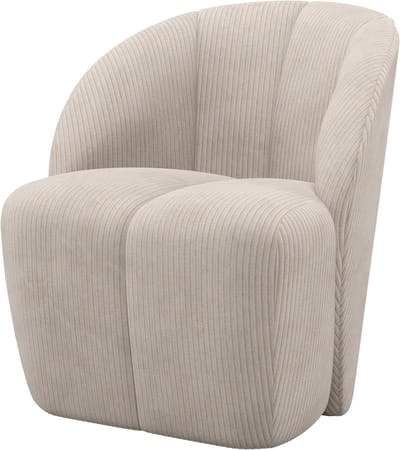 WOOOD Mojo Draaifauteuil - Ribstof - Ecru - 75x68x77