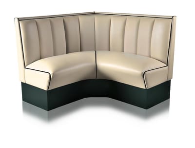 Bel Air Dinerbank Quarter Circle Booth HW-120-120 Off White & Zwart