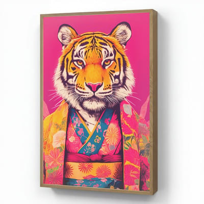 Wandlamp 70x100 cm - Oplaadbaar - Tijger - Kimono - Planten - Roze - Wandlampen binnen woonkamer - Slaapkamer lamp - Decoratieve nachtlamp - Vloerlamp draadloos