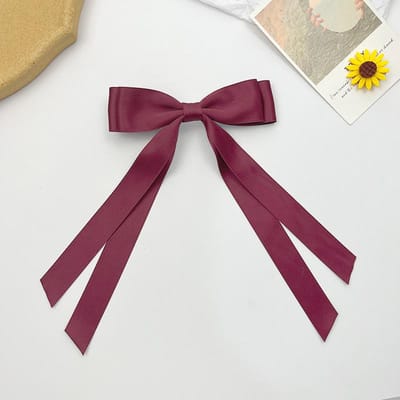 Barrettes Épingles à Cheveux Vintage Grand Grand Nœud en Velours pour Femmes Filles Mariage Long Ruban Coréen Pince à Cheveux Pince à Cheveux Accessoires pour Cheveux rouge