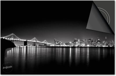 Inductie beschermer 60x60 - afdekplaat inductie mat - Dietrix Kookplaat beschermer - Exclusief - Steden - San Francisco Stad Zwart Wit
