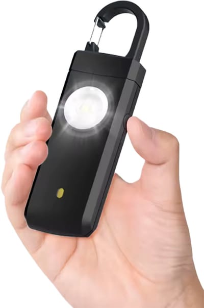 Zelfverdedig alarm - Compact alarm - 130dB - Krachtige Persoonlijke Alarm - 130 Db Geluid Flits - Zelfverdediging Sleutelhanger - Senioren Noodsignaal - Draagbaar Veiligheidsalarm - Zwart - CHPN