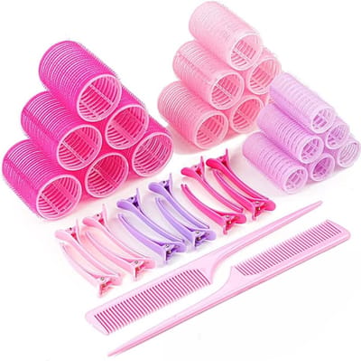 Haarrollers,set32-delige Krulspelden, grote krullen, krullen zonder hitte, grote krullen, krulspelden, haarkrullers, krulspelden, haarstyling, voor gemiddeld en lang haar