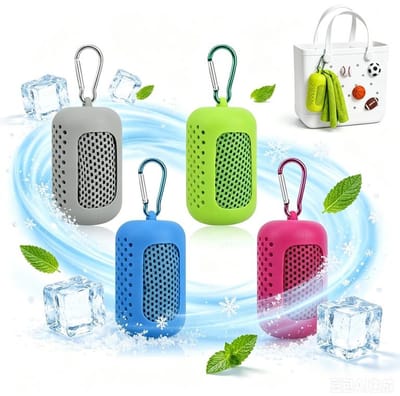 KZQ Set van 4 verkoelende handdoeken - Absorberend - Zacht en ademend - Verkoelend - Geschikt voor de sportschool, yoga, kamperen, hardlopen, fitness, oefeningen en andere activiteiten - 100 x 30 cm - Capsuleverpakking