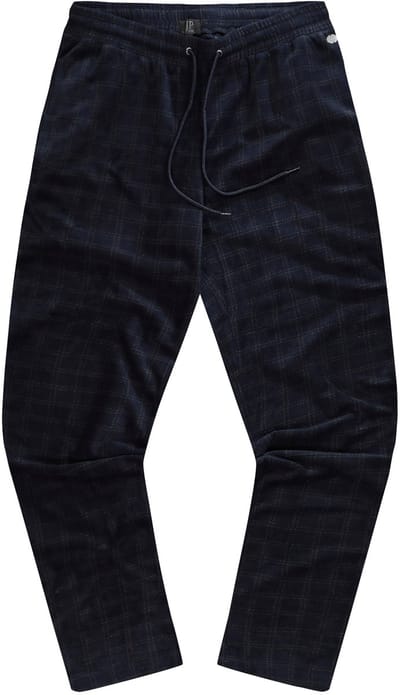 JP 1880 - Heren - Pyjamabroek homewear OEKO-TEX microfleece geruit - Navy blauw - Maat 4XL