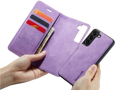 CaseMania Bookcase hoesje geschikt voor Samsung Galaxy A26 - Effen Lila - Kunstleer - 2-in-1 Magnetisch Uitneembaar Design