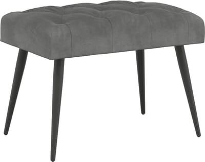 vidaXL - Bank - met - knopen - tufting - Donkergrijs - 60 - x - 40 - x - 45 - cm - Fluweel
