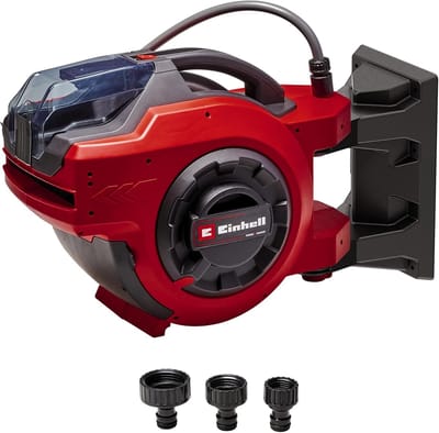 Accu slanghaspel - Automatische oproller - Tuin bewateren - 180 graden draaibaar - 30 meter slang - Rood zwart