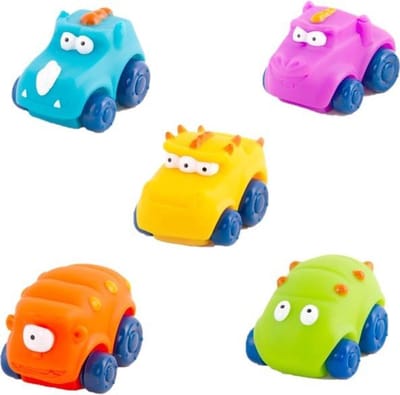 Monster Cars Baby - Tachan - Set van 5 Auto's van Rubber - Vanaf 12 Maanden