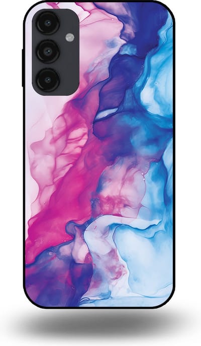 Smartphonica Telefoonhoesje Geschikt voor Samsung Galaxy A24 4G met Roze Blauw Marmer Opdruk - TPU Backcover Case Rose Blue Marble Design geschikt voor Samsung Galaxy A24 4G