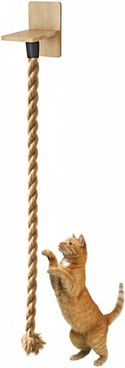 Klimtouw voor Katten - Krabpaal Touw - Katten Actief Houden - Natuurlijk Jute Materiaal - 1.3m of 1.5m - Natuurlijk