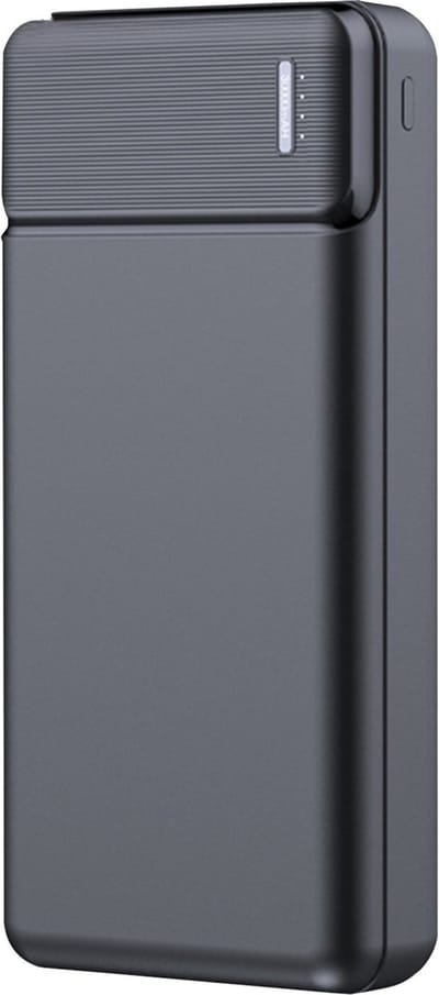Powerbank 20000 mAh - 22.5W Snellader - 1x USB C input en output - 2x USB A output - 1x Micro USB input - USB A naar USB C kabel meegeleverd - Powerbank klein - Zwart
