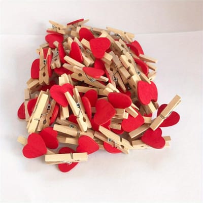 50 stuks/set Houten Klemmen Liefde Hart Knijpers Wasknijper DIY Schattige Bruiloftsdecoratie Knutselknijpers Wasknijper