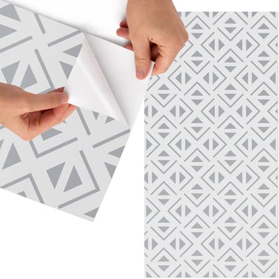 Tulup Meubelfolie - Geometrisch patroon Meubel Wrap Folie - 65x130 cm - Grijs Meubelfolie - Meubelfolie Zelfklevend - Geometrische Meubelfolie - Wrapfolie Keuken - Wanddecoratie - Achtergronden en patronen