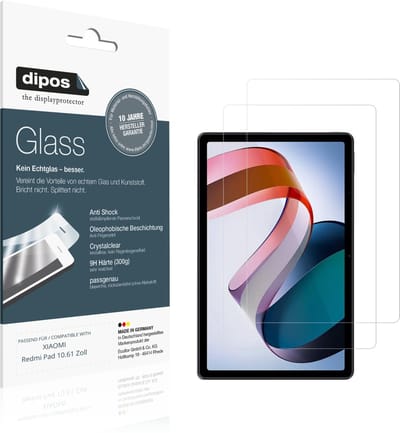 dipos – 2x Pantserfolie geschikt voor XIAOMI Redmi Pad 10.61 Zoll | 9H Screenprotector