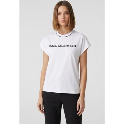 Karl Lagerfeld Logo Piping T-shirt White Taglia: XS | Maglie Sportivi Outlet | Donna | Bianco