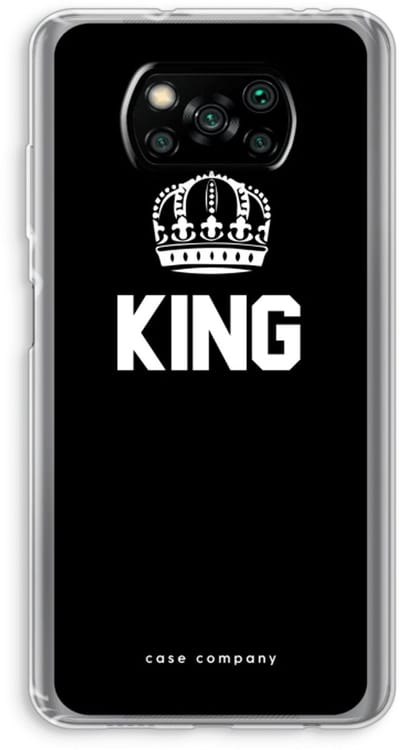 Case Company® - Hoesje geschikt voor Poco X3 Pro hoesje - King zwart - Soft Cover Telefoonhoesje - Bescherming aan alle Kanten en Schermrand
