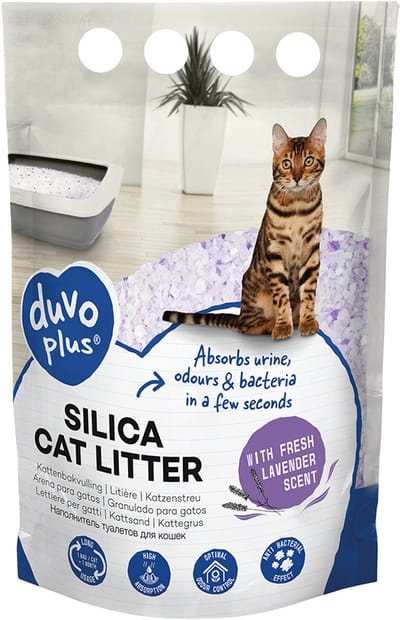 Kattenbakvulling Premium Silica Lavendel