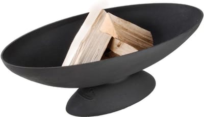 Ovale Buiten Vuurkorf Wit met Stabiele Basis voor Tuin en Terras