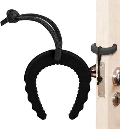 Deurwigstopper - Deurhouder - Deur Open Houden - Anti-knijp C-vormig - 6x6 cm - Zwart