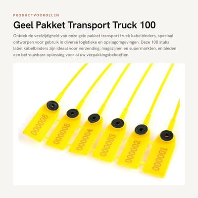 Dailygoods- Kabelbinders 100 Stuks - Label Kabelbinders - Transport Kabelbinders - Herbruikbare Kabelbinders - PP Materiaal - Hoge Taaiheid - Verpakkingsband