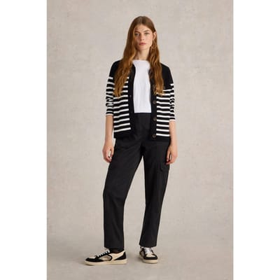 White Stuff Clover Cargo Trouser Pure Black Maat: 14 LONG | Cargobroeken Outlet | Dames | Zwart