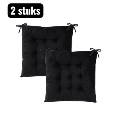2 stuks - Zitkussens - 40X40cm - Extra Dik Stoplkussen - Effen Kleur Ergonomisch Zitkussen voor Kantoor en Thuis， Zachte Opvulling voor Langdurig Zitten - Zwart