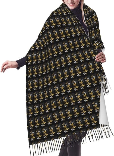 Dames Sjaal - Omslagdoek Wrap - Warm Aankleden - Zachte Imitatie Kasjmier - 195 x 68 cm - Zwart Wit