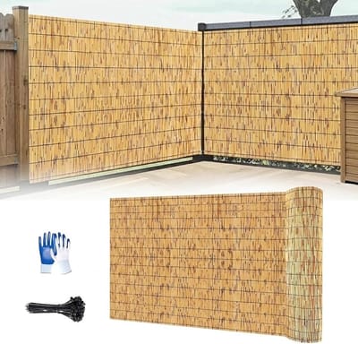 Bamboe Scherm Rol - Decoratieve Schutting - Privacy Creëren - 80% Schaduw - 180x500cm - Natuurlijk