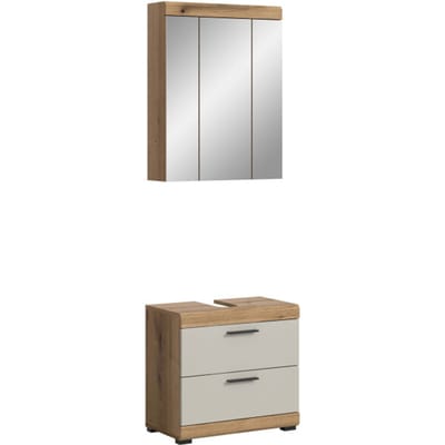 Scout badkamercombinatie kasjmier mat MDF TZ Evoke Oak NB - 34x60x191cm