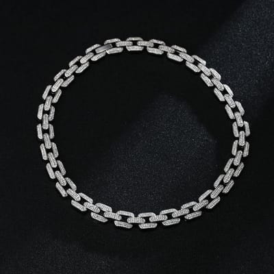 Emmaya Chain Neklace Heren Hiphopkettingen Goudkleurige ketting bezaaid Grote zware Cubaanse ketting Hiphop Sieraden Kettingen Iced Out 50cm witgouden kleur