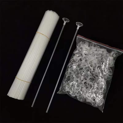 100 pièces/ensemble Bâtons de ballons transparents, Accessoires pour ballons, Porte-ballons à main, Tiges en plastique, Fournitures de fête d'anniversaire de mariage, Décoration de maison 100pcs