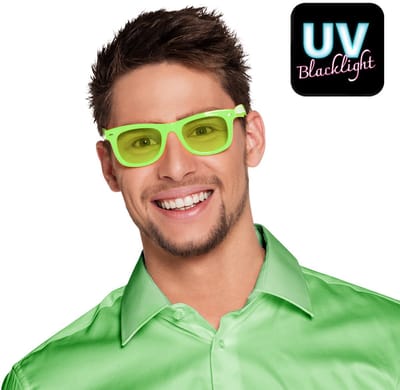 Boland - Partybril Dance neongroen Groen,Neon - Volwassenen - Geen verkleedthema -