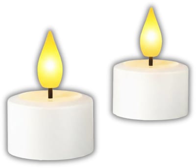 KAD® Led Kaarsen Met Bewegende Vlam - Oplaadbare LED Kaarsen- Oplaadbare Kaarsen - Oplaadbare Theelichtjes - Wit - 4cm x 4cm x 6cm