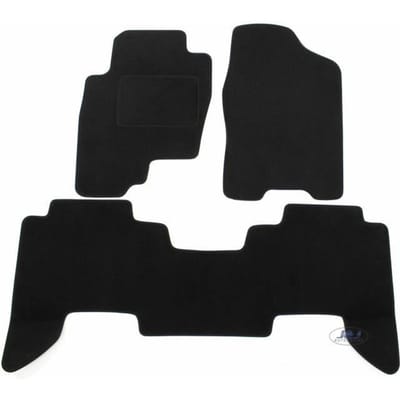 Tapis De Sol Noir Velours - J&J AUTOMOTIVE - Nissan Pathfinder R51 - Sur Mesure - Antidérapant - Imperméable noir