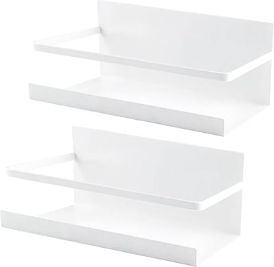 plank 2 stuks magnetisch kruidenrek voor koelkast wasmachine keuken organizer ruimtebesparend (wit)