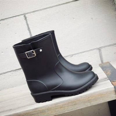 Regenlaarzen Dames Korea Schattige Waterschoenen In De Koker Herfst en Winter Mode Waterdichte Schoenen Overschoenen Antislip Rubber Schoenen 38 zwart