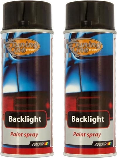 Voordeelverpakking: MoTip Backlight Transparant Spray Spuitbus Zwart 400ml - 2 stuks - Smoke Tintspray