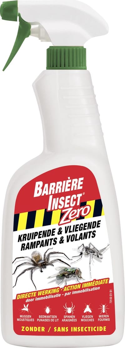 Barrière Insect Zero - tegen vliegende en kruipende insecten - 100% fysieke werking - spray 500 ml
